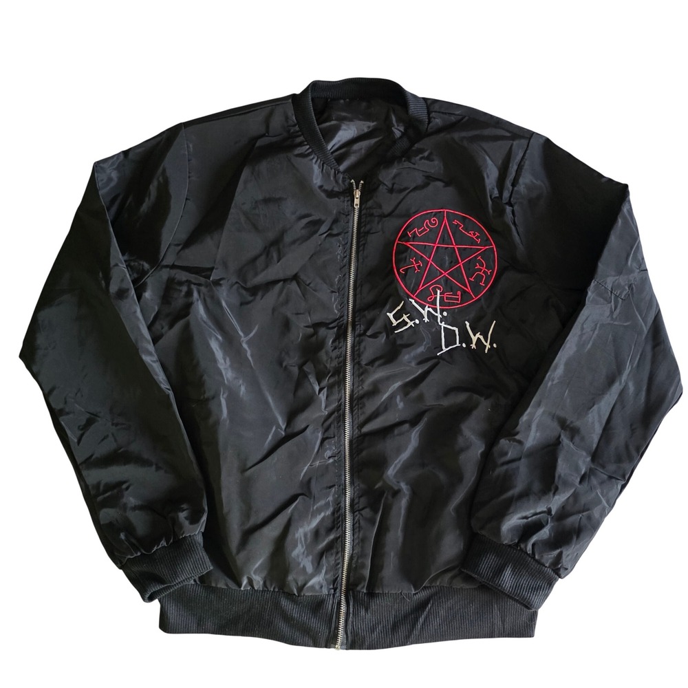 Supernatural Winchester Bros Devils Trap Bomber Jacket Black SPN S.W. D.W. XL